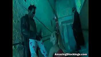 Preview 2 of Nicolette Shea Fuck Hd Cute - Amazing fishnet stockings slave sucking black cocks