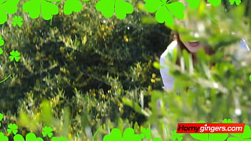 Preview 1 of Lesbian Lusi - Patriotic Irish redhead wants her man&#039_s leprechaun in her pussy