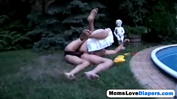 Preview 3 of Wwwxxx Sanileon Hdmovi2018com - Blonde MILF fucking her boy right in the garden