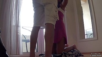 Preview 1 of Sunny Leone Condom Xxxx - Hidden camera amateur fucking Camilla Moon and Vira Gold
