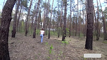 Preview 1 of Step Sisters Needs - Public outdoor fuck  for fit Mia in the forest. Mia Bandini.