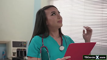 Preview 1 of Meya Khalifa Hd Pront - I really think I have a shot at anal fucking the tgirl nurse