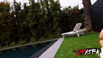 Preview 1 of Tall Woman And Dwarf Man - Deliciously Tittied Bitch Takes On Chocolate Dick - Payton Preslee - DFxtra