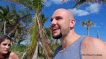 Preview 1 of Indean Wife Sex Video - Hottie in bikini rides huge dick outdoor