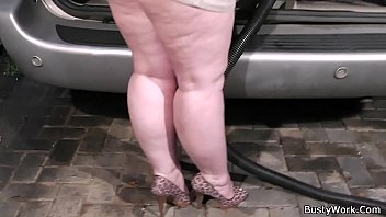 Preview 1 of Woman In Whilte - Big melons woman gives head and fucked at work