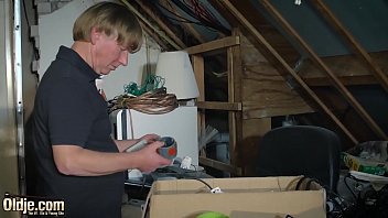 Preview 1 of Double Dildo Facefucking - Old and Young super hot teen fucked in the pussy by old man doggystyle