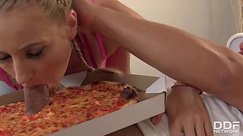 Preview 2 of Seachcondom - Delicious Pizza Topping - Delivery Girl Wants Cum in Mouth