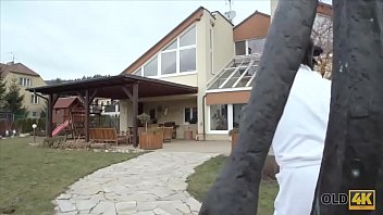 Preview 2 of Beutiful Huge Big Tits - OLD4K. Wet fucking action in the jacuzzi with an old man