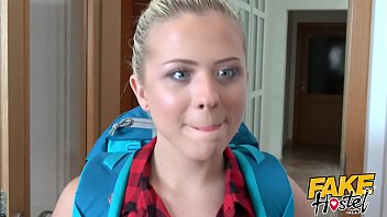Preview 1 of Perawat Vs Pasien - Fake Hostel - tiny blonde teen fucked by two lucky backpackers in threesome sex 18 year old Euro backpacker babe sucks and fucks two boys