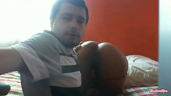 Preview 1 of Gay Teen Condom Remove - Latino couple making passionate love