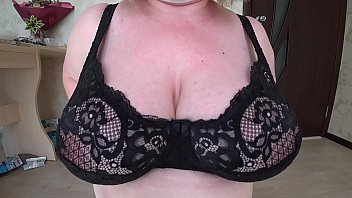 Preview 1 of Granny Femdon - Pissing in white panties,  the milf shows natural big tits and a big ass and urinate.