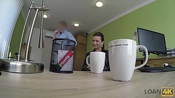 Preview 2 of Lesbian Finging - LOAN4K. She forgot why she came to the loan office