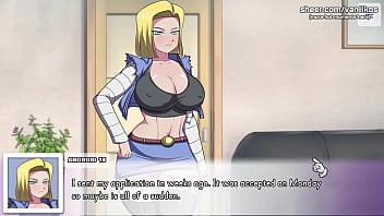 Preview 1 of Sex Famyli Japanrse - Dragon Ball Z Android 18 Sucks Some Cock And Gets Her Little Pussy Creampied | Anime Hentai Game | WaifuHub | Part #4