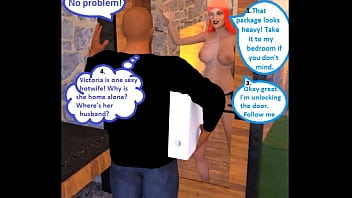 Preview 2 of Brother Hyd - 3D Comic: Bored Pawg Housewife Cheats On Cuckold On Video Call