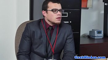 Preview 3 of Hot Mom My Boy - Spex office bottom rides dick in cowboy