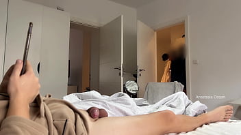 Preview 2 of Porn Boys Korean - My step mom and I are getting ready for going out and my husband playing and showing off his cock.