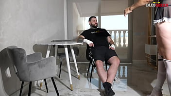 Preview 2 of Pferd Und Frau - Disabled man needs help from maid