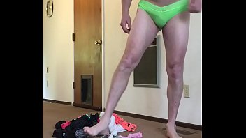 Preview 4 of Arab Men Fuck - Non-pass cute straight/bi dressing up in bra and panties aka Adam longrod