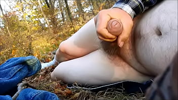 Preview 2 of China Age 30 - Jerking off in the woods naked outdoors