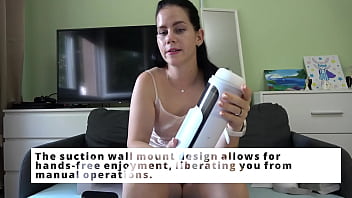Preview 2 of Mp4 Xxx Vnm - Anna unpacked the XSpaceCup masturbator and tested it with a footjob