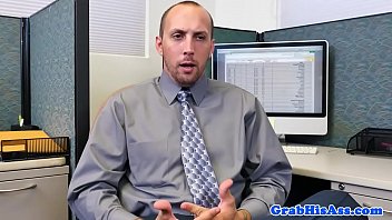 Preview 1 of Star 637 - Office stud assfucked in threesome