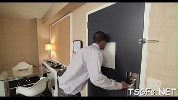 Preview 1 of Urethral Job - Hot guy likes to fuck the sheboy and to play with her cock