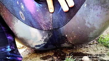 Preview 2 of Enemalssexvideo - Pissing outside! Come watch LilKiwwiMonster wet her panties and pee in the dirt!