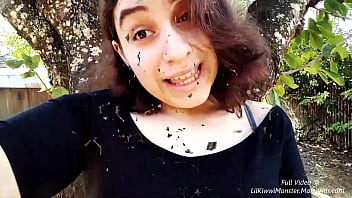 Preview 1 of Enemalssexvideo - Pissing outside! Come watch LilKiwwiMonster wet her panties and pee in the dirt!