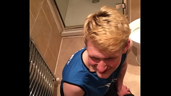 Preview 1 of Ron Germy - Blonde teen taking cumshot