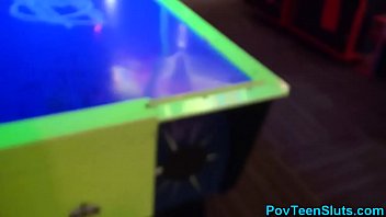 Preview 2 of Barbat Shop - Pov teen blows in arcade toilet