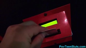 Preview 1 of Barbat Shop - Pov teen blows in arcade toilet