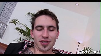 Preview 3 of Lades Gog - Delightsome dude is sucking gay stud&#039_s lengthy lovestick zealously