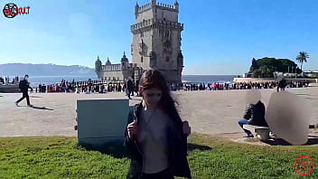 Preview 4 of Exmatre Ladyboy Piss - Extreme and risky public flashing in Lisbon - DOLLSCULT