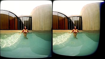 Preview 4 of Abusive Deepthroat - VRpussyVision.com - Girl with big tits in the pool