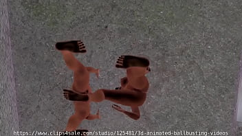 Preview 3 of Video Bokep Ibu Tiri - 3d animated Amazon Mistress Hillary ballbusting video.