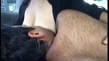 Preview 3 of Triple Titjob - Indian Sexy hot horny milf teen stranger boob press in car