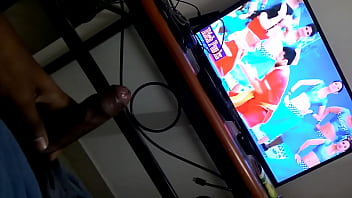 Preview 3 of Afrikan Sex Movie - Fucking Trisha on TV cum shot