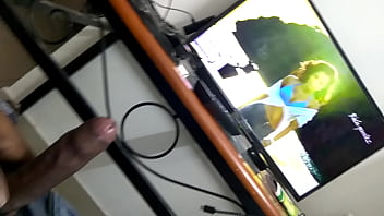 Preview 4 of Afrikan Sex Movie - Fucking Trisha on TV cum shot