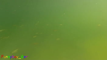 Preview 2 of Boy And Madr - Extreme underwater masturbation experience in a mountain lake while fishes watch. (S)