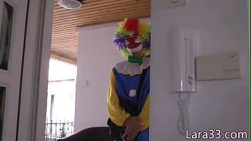 Preview 1 of Rap Xxx Vidio Sister - Cum guzzling british MILF fools with clown