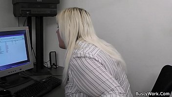 Preview 1 of Roping Boobs - Blonde office lady pleases her boss