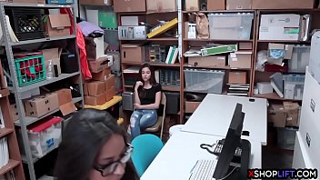 Preview 1 of Pop O - Sexy petite shoplifting teens got fucked in a threesome