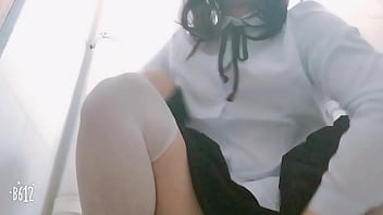 Preview 4 of Love Sweet Sex - chinese sissy in school uniform fuckself in a toilet