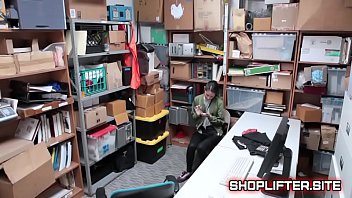 Preview 3 of Girl Tied Spreadeagle - Cute Asian Shoplifter Jade Noir Busted By Cop