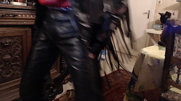 Preview 3 of Oli Hairy - paulus leather pants wank
