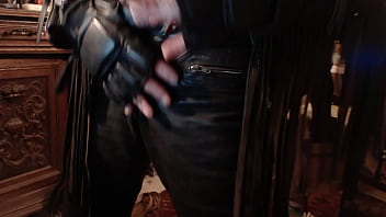 Preview 4 of Oli Hairy - paulus leather pants wank