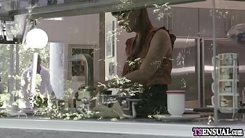 Preview 1 of Thick Thigh Solo - Slender tighty shemale anal fucked by a horny neighbors