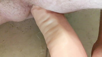 Preview 4 of Nudis Bath River - beating worthless balls with big dildo light cbt