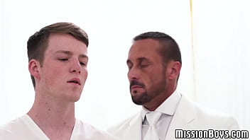 Preview 1 of Mmenangis - Cute young Mormon rammed raw and creampied by handsome elder
