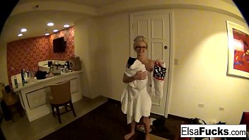 Preview 3 of Young Sex Hd Video - Elsa Jean shows off her hotel room and her pussy